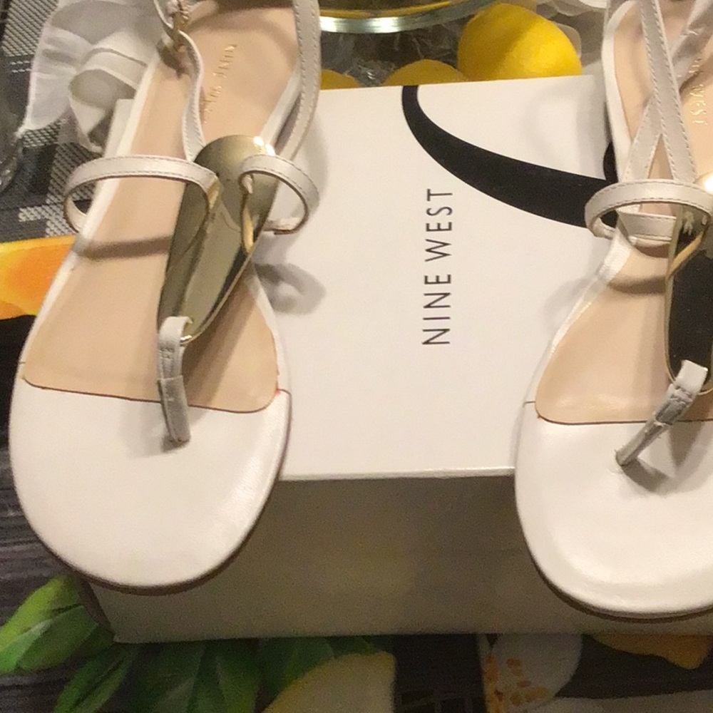 Nine West White Sandals